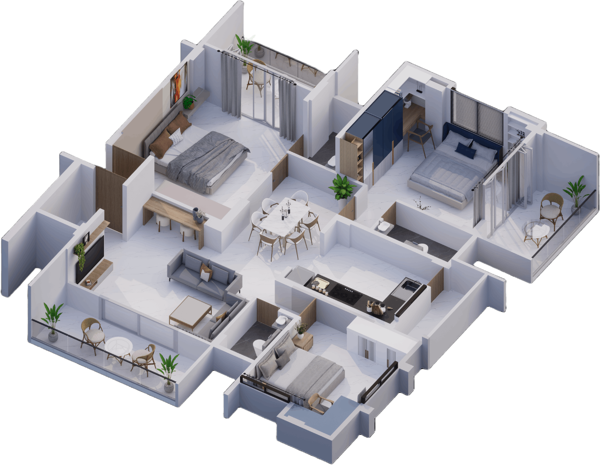 Elitenooks 3 BHK floor plan
